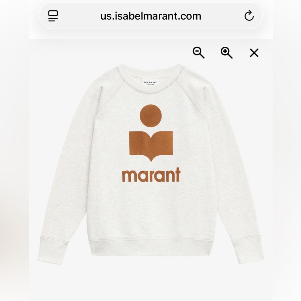 Isabel Marant Étoile Millyny Sweatshirt Ecru/Camel Size 40 6/8 - Picture 10 of 11